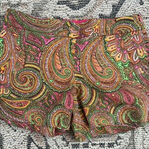 J. Crew High Waist Pink and Green Shorts
